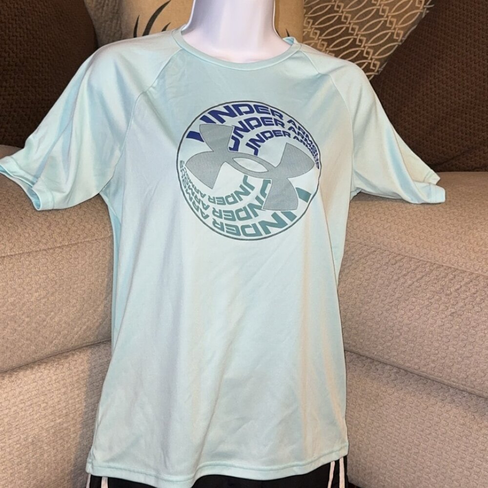 Girls Under Armour teal t shirt